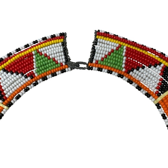 Maasai Beaded Wedding Choker Kenya Tribal - Picture 5 of 11